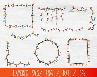 Christmas Lights svg bundle, Christmas ligths silhouette, Christmas lights Cricut, Christmas lights png