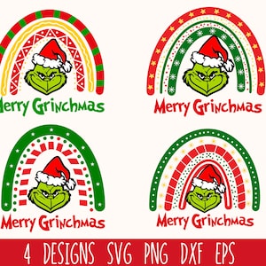 Bundle of 4 SVG Christmas Rainbow files, Christmas SVG Bundle, Merry Christmas svg, Boho Rainbow svg, Cut files for cricut