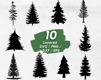 Pine Trees svg, Pine tree bundle svg, Pine Tree cut file, Pine tree silhouette
