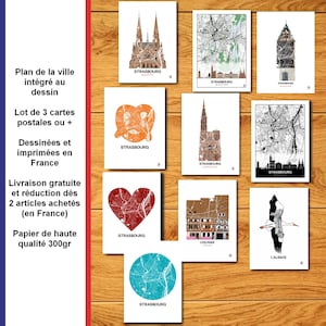 Pocztówki Lot ze Strasburga, Mapa Strasburga, Alzacja, Precel, Colmar, Plakat, Kartka Z Pozdrowieniami, Mapa, Drukowanie, Deco, Miasto