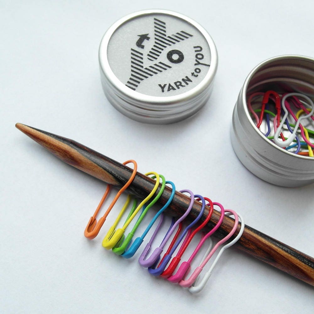 Knitting markers Set of 20 Rainbow locking Stitch Markers Etsy