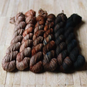Winter Fade Set 6x50g – DK Sock Merino – Hand Dyed Superwash Merino