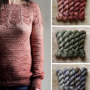 Fade Sets 5x100g – Linen/Pure merino – Hand Dyed Superwash Merino