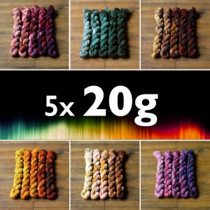 Fade Year 2023 – 5x20g PURE Merino minis – Hand Dyed Superwash Merino