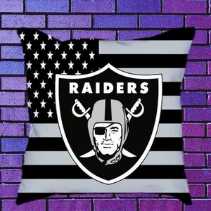 Raiders Square Pillowcase for Game Day Decor, Fan Home Accessory, Sports Themed Gift, NFL Team Cushion Cover, Bedroom Accent