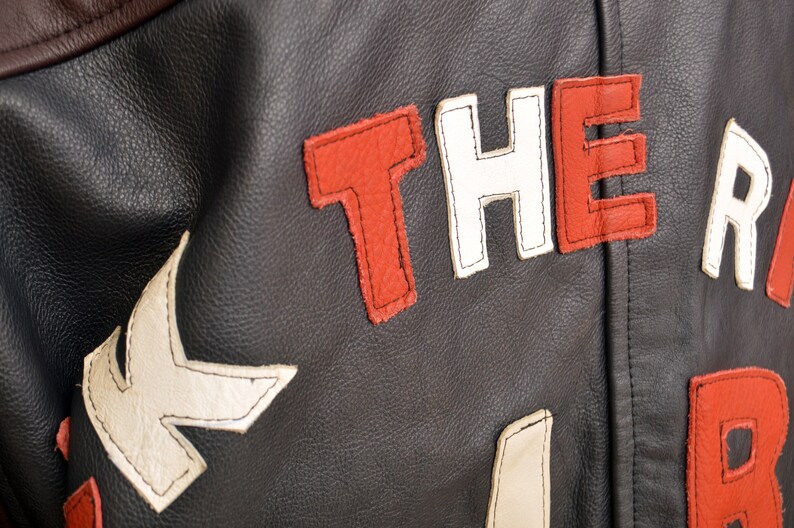 vintage JACK THE RIPPER mens real Leather bomber Jacket size L large 80s 90s made in United Kingdom