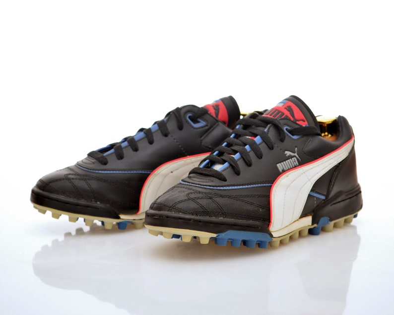 Vintage PUMA Astro Turf Football Boots / Size US 7.5 / Rare OG 90s Neon