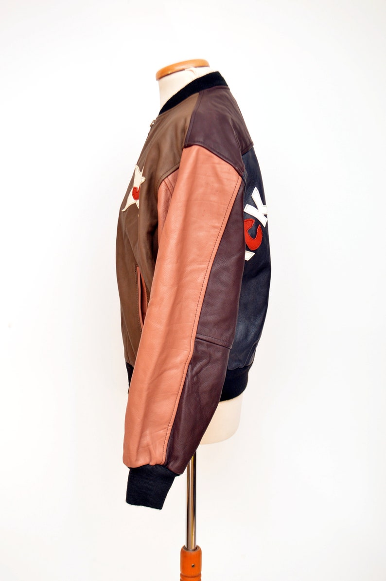 vintage JACK THE RIPPER mens real Leather bomber Jacket size L large 80s 90s made in United Kingdom