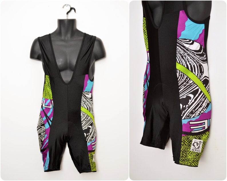 rad 80s 90s Cycling BIB Shorts by DE MARCHI men/'s size xl extra large made in Italy neon fluo colours