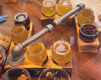 Reclaimed Lumber Beer Flight Paddle: Industrial Spirits Sampler