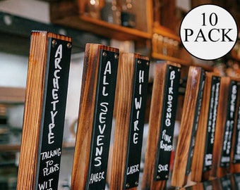 Tap Handle with Chalkboard - 10 Pack Handcrafted Rugged Industrial made with Reclaimed Lumber Steampunk Perfect for Home Bars and Breweries
