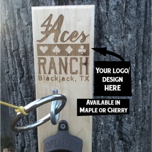 Personalized Ring Toss Game: Maple or Cherry Wood with Bottle Opener