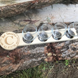 Personalized Flight Paddle - Add your logo - 2 Glass Options - 3 Wood Options