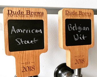 Engraved Custom Beer Tap Handle - Personalized - Chalk Board - 4.5" Tall - Christmas Gift