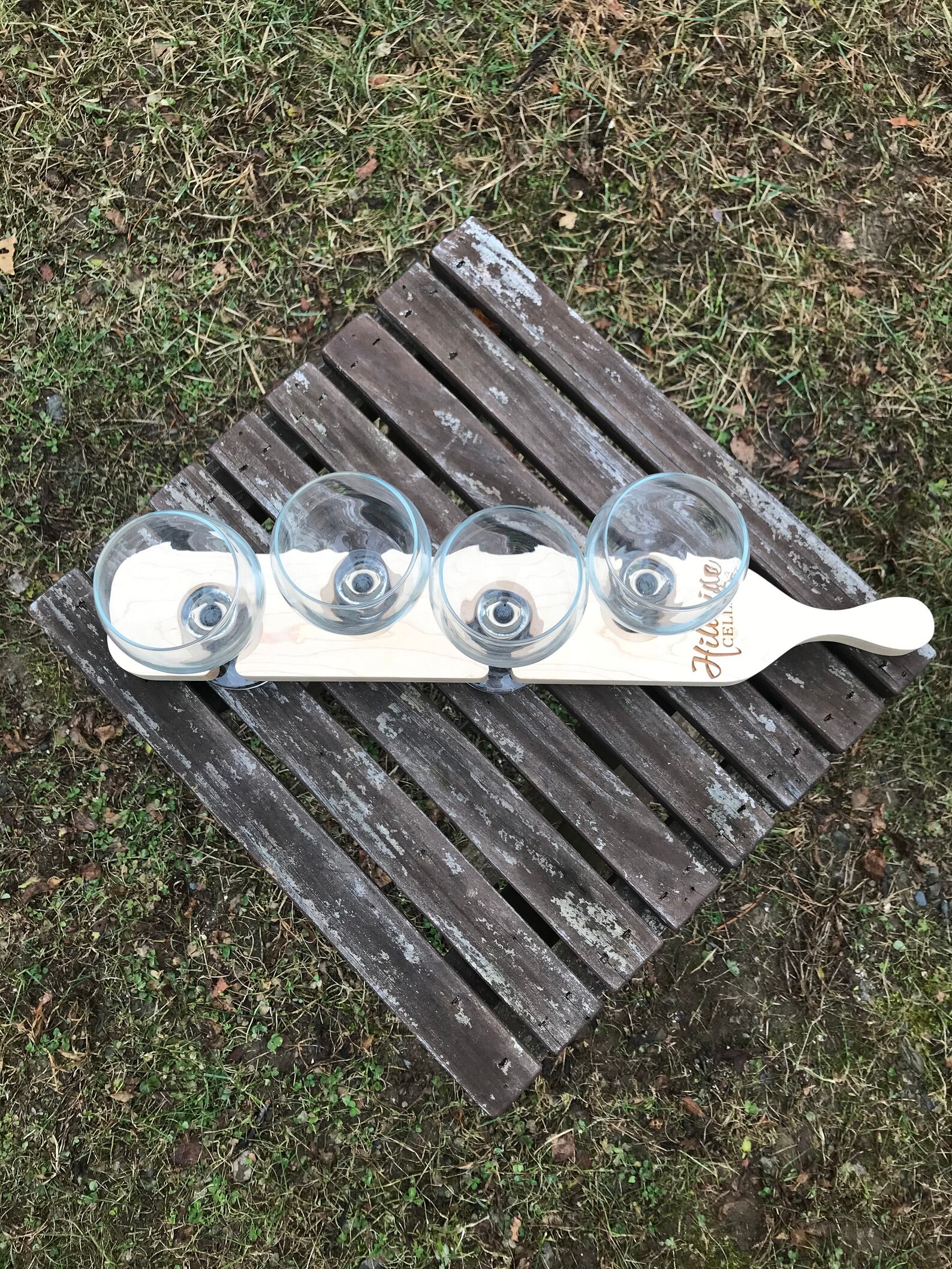 Personalized Wine Flight Paddle Add Your Logo 2 Wood Etsy