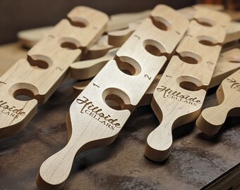 Personalized Wine Flight Paddle - Add your logo - 2 Wood Options