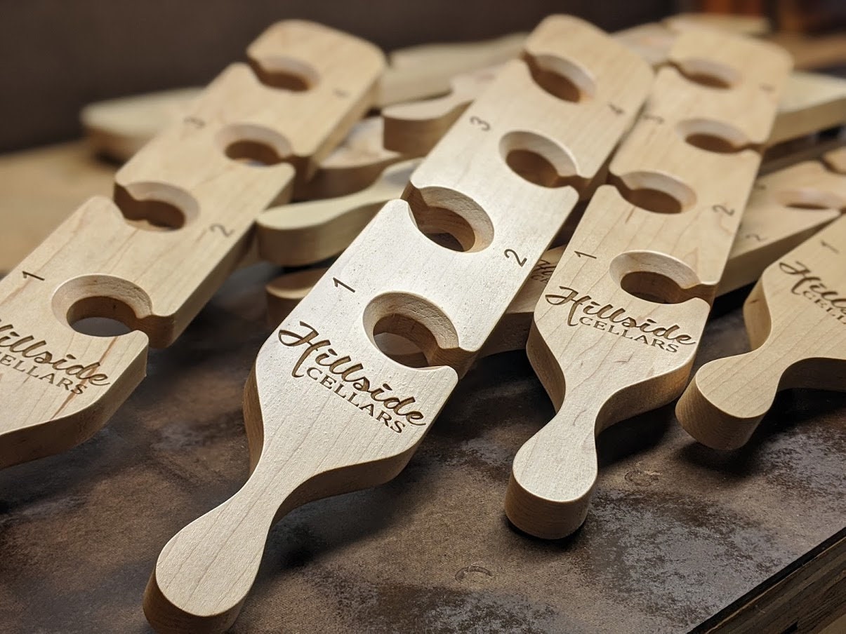 Personalized Wine Flight Paddle Add Your Logo 2 Wood Etsy