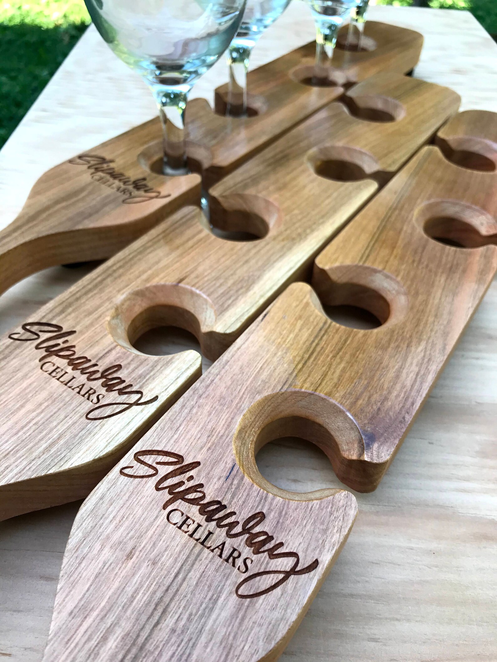 Personalized Wine Flight Paddle Add your logo 2 Wood Etsy