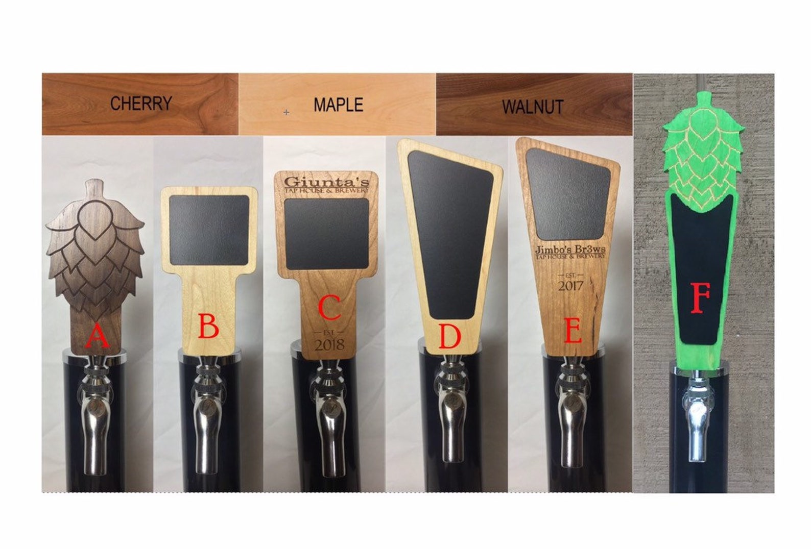 Custom Beer Tap Handles Chalkboard tap handle Wood tap 画 像 1.