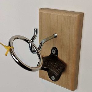 Personalized Bimini Ring Toss Game with Bottle Opener - Maple or Cherry Wood