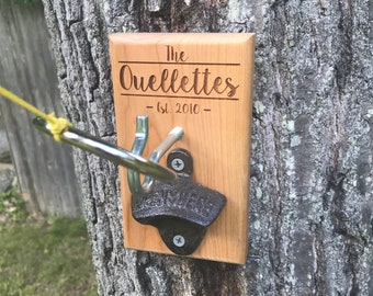 Ring-Werbespiel: Ahorn- oder Kirschholz mit Flaschenöffner