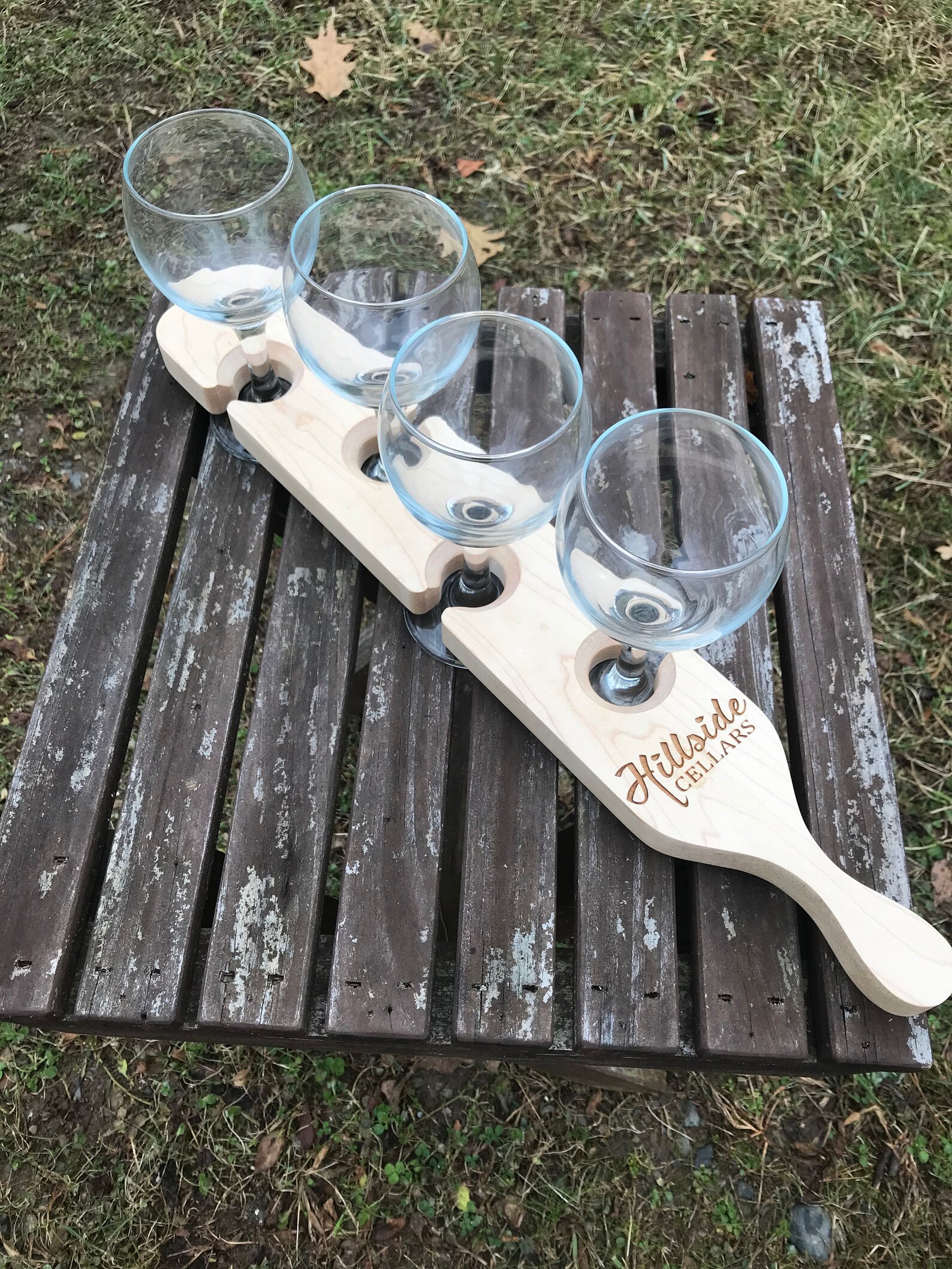 Personalized Wine Flight Paddle Add Your Logo 2 Wood Etsy