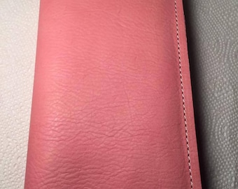 CUSTOM:  Hobonichi Weeks Jacket Slip-on Cover - Flamingo Pink Leather - Notebook Planner Organizer