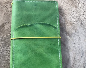 CUSTOM:  Shamrock Mist Green Leather - Traveler's Notebook, Journal, Leather Journal, Traveller's Notebook, Planner