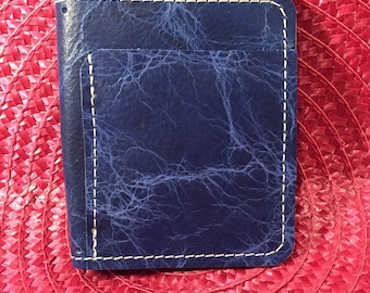 CUSTOM:  Navy Lightening Leather Traveler's Notebook - Classic or Deluxe -  Journal, Leather Journal, Planner, Traveller's Notebook,