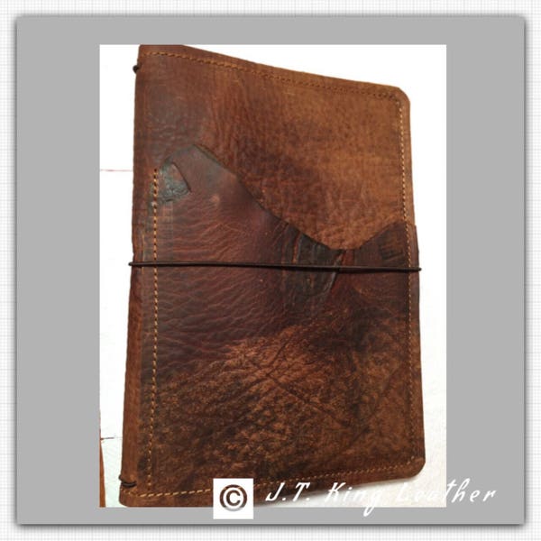 CUSTOM: Kodiak NorthStar Kodiak - oil tanned Leather Cowhide Traveler's Notebook,  Journal, Leather Journal,  Traveller's Notebook,