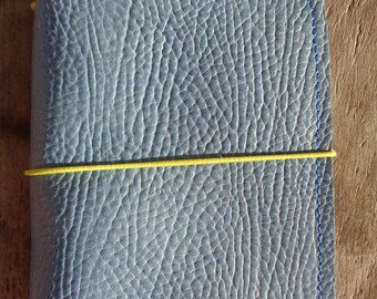 FAST SHIP ITEM:  Nixie Blue Pebbled A6 - Deluxe - Leather Traveler's Notebook,  Journal, Leather Journal,  Traveller's Notebook