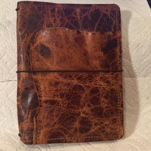 CUSTOM:  Rootbeer Swirl Brown Cowhide leather Traveler's Notebook - Classic or Deluxe -  Journal, Leather Journal, Planner, Traveller's Note