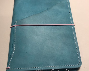 CUSTOM:  Ocean Mist Aqua Leather - Traveler's Notebook, Journal, Leather Journal, Traveller's Notebook, Planner