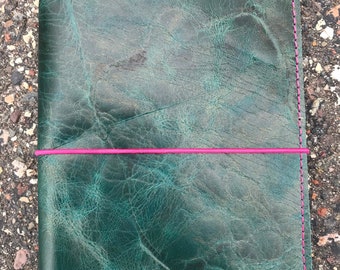 CUSTOM:  Dark Teal Lightening Leather - Traveler's Notebook, Journal, Leather Journal, Traveller's Notebook, Planner