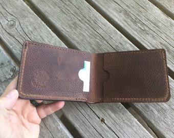 CUSTOM:  Wallet Minimalist JTK Bison Leather  Wallet - Card Wallet - Bifold Wallet