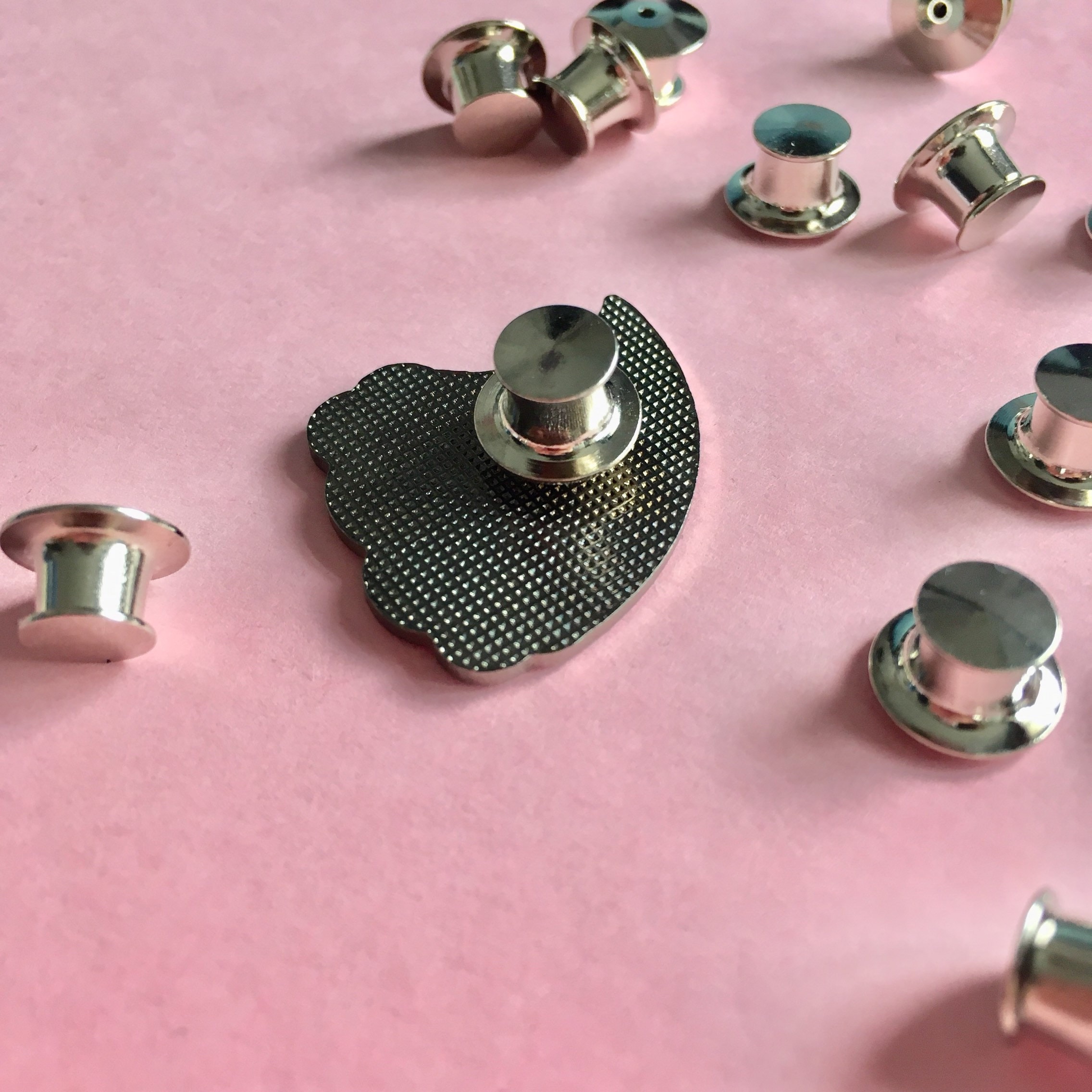 Locking Pin Backs Pack of 5 Silver Pin Clasps Deluxe Enamel Etsy