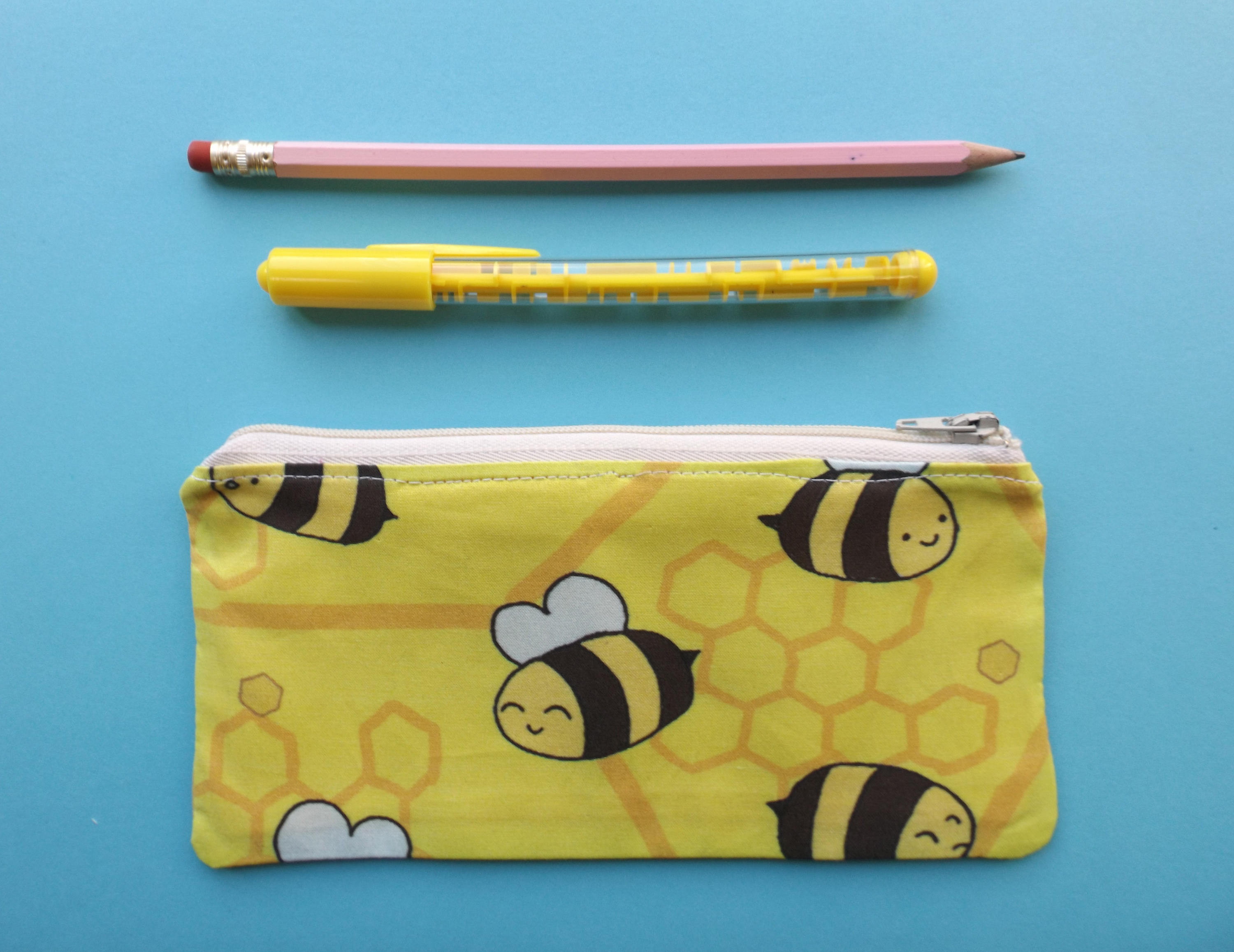 Bee Pencil Case Bumble Bee Busy Bees Pencil Pouch School Etsy