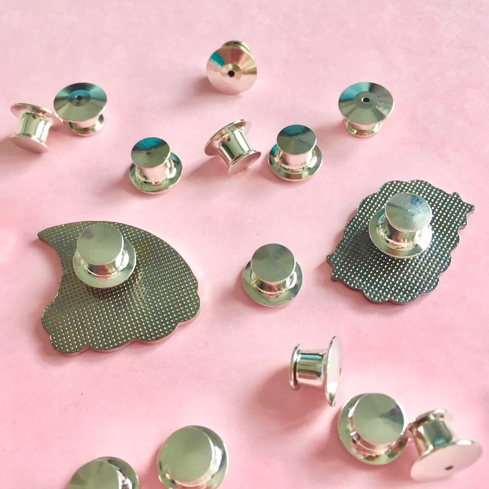 Locking Pin Backs Pack of 5 Silver Pin Clasps Deluxe Enamel Etsy