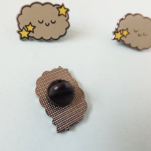 Starry Cloud Pin, Enamel Pin, Pin Badge, Kawaii Cloud, Pin Flair, Hard Enamel, Lapel Pin, Grey Cloud, Storm Cloud, Cloud Brooch, Kawaii Pin image 2