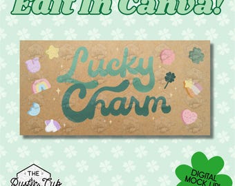 30x60 St. Patrick’s Day Banner | Lucky Charm | Rainbow | Stars | Heart | Editable Canva Template | Digital Download | Customizable Mockup