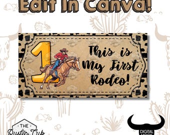 First Rodeo Cowboy Banner | Western First Birthday Party (Digital Download)