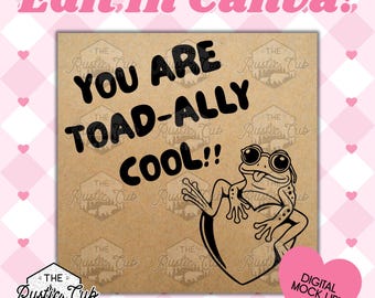 30x30 Toad-Ally Valentine Banner | Editable Canva Template (Digital Download)