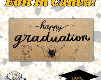 Graduation Banner Template | 30x60 Customizable Canva Mockup (Digital Download)
