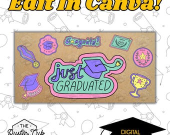 Graduation Banner Template | 30x60 Customizable Design (Digital Download