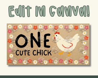 One Banner | First Birthday Floral Template (Digital Download)