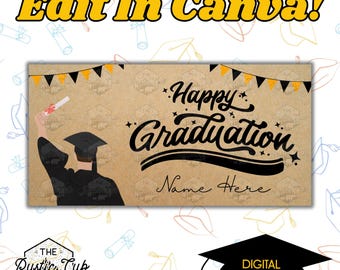 30x60 Graduation Banner Template | Customizable Canva Mockup (Digital Download)
