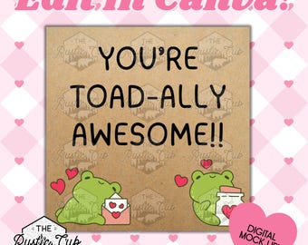 30 x 30 Toad-Ally Valentine Banner | Editable Canva Template (Digital Download)