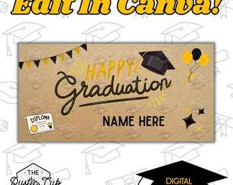 Graduation Banner Template | 30x60 Customizable Design (Digital Download)