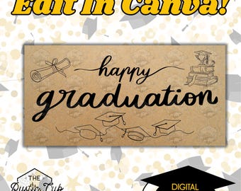 Graduation Banner Template | 30x60 Editable Canva Design (Digital Download)