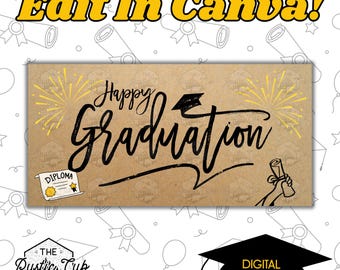 Graduation Banner Template | 30x60 Customizable Canva Design (Digital Download)